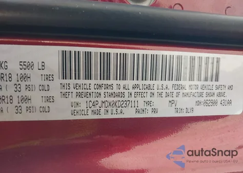 2019 Jeep Cherokee Limited 4X4 from USA, damaged, VIN 1C4PJMDX0KD237111